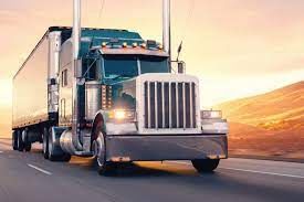 Semi truck highway freight shipping